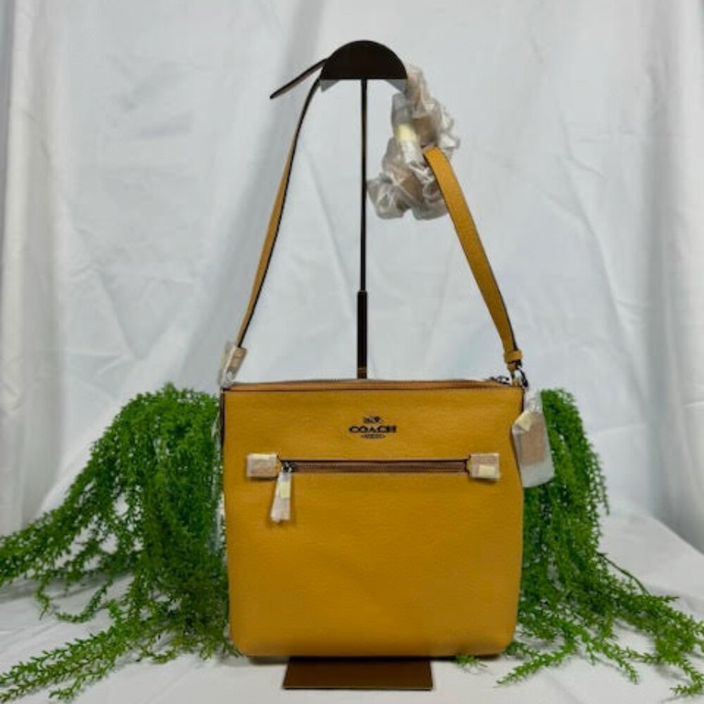 Coach Rowan Leather File Bag C1556 - Honeycomb Yellow
